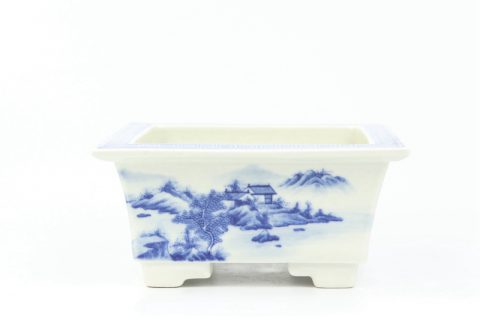 RZOW01  Square shallow hand painted China landscape ceramic planter