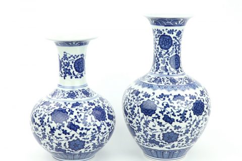 RYUJ25-26   China factory made cheap blue floral ceramic vase