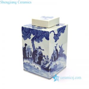 RYUK33 Jingdezhen blue and white figure and tree pattern hand painting porcelain jar