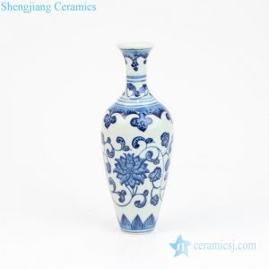 RZEV01-S  Blue and white corn flower mini ceramic vase