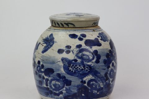 RZEY16-A  Round body blue and white porcelain sealed jar with lid