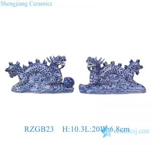 RZGB23  Jingdezhen Blue and white cloud dragon ceramic figurine