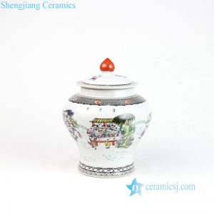 RZOR02   Colorful hundreds children ceramic tea jar