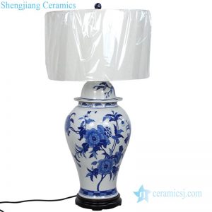 DS-RYLU128     Jingdezhen traditional blue and white floral design ceramic lamp