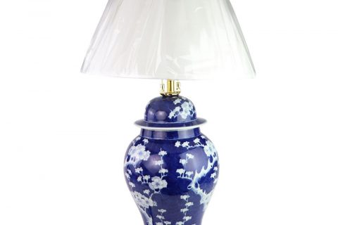 DS-RYLU162       Deep blue background flower design porcelain lamp