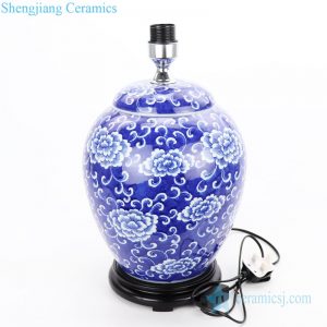 DS-RYLU181     Purely manual blue and white round shape porcelain lamp