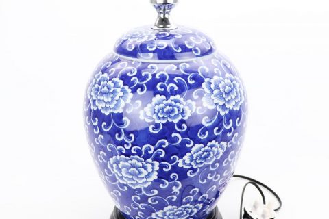 DS-RYLU181     Purely manual blue and white round shape porcelain lamp