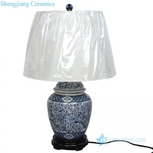 DS-RYPU15-D     Chinese ancient style bird design ceramic lamp
