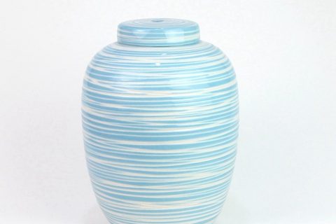 DS-RZMS05      Delicate sky blue and white stripe design ceramic lamp