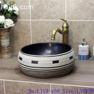 LJ19-x59     Europe style artwork mix color ceramic wash sink