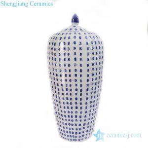 RYLU169        Jingdezhen antique wax gourd ceramic wtih longevity pattern jar