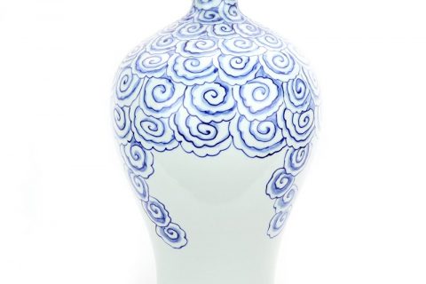 RYNQ252    Blue and white ceramic with copper coin cloud pattern vase