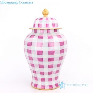 RYOK79-B        Simple style candle knob lid gold drawing ceramic jar