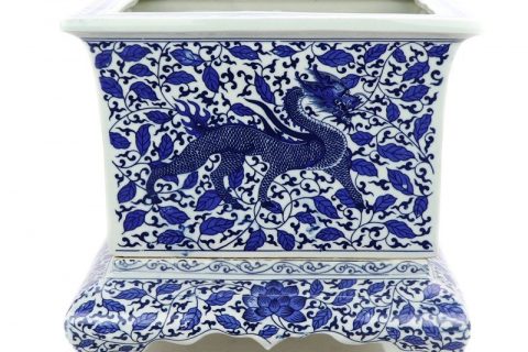 RYSM02          Shengjiang blue and white ceramic with four sides flower pot