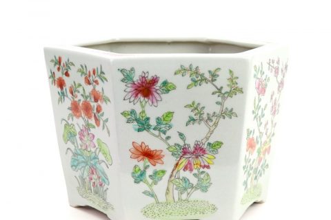 RYSZ12        Hand painted ceramic with beautiful floral design flower pot