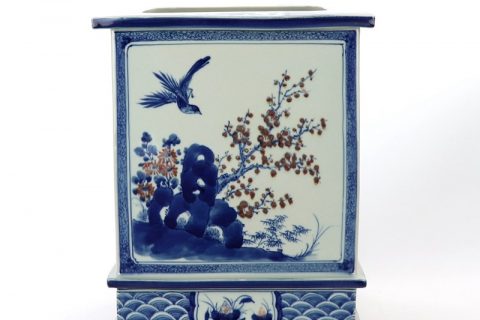 RZAJ17          Shengjiang ancient wholesale ceramic with flower and bird design square pot