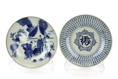 RZDC09-B-C     Chinese traditional purely manual blue and white ceramic plate