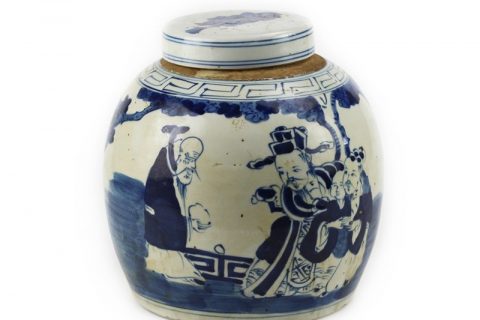 RZFZ01-k     Chinese antique valuable portraiture design ceramic tea jar
