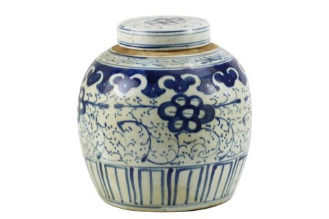 RZKT04-F        Shengjiang company interlocking branches of peony design ceramic tea jar