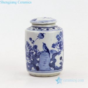 RZKT17      Jingdezhen manual delicate ceramic jar with oblate lid