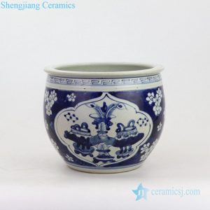 RZKT20    Antique high quality wintersweet design ceramic collection pot
