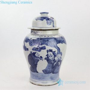 RZKT23      Shengjiang elegant portraiture design ceramic ginger jar