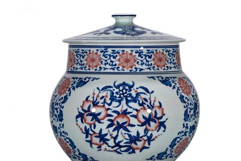 RZLG54      High temperature fired underglaze red porcelain tea jar with lid