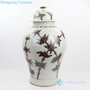 RZOX04    Shengjiang potiche style ceramic with bamboo pattern jars