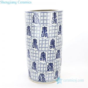 RZPI14    Jingdezhen ancient hand painted ceramic umbrella stand means longevity