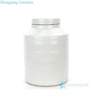 RZPI19    Antique monochrome glazed ceramic tea jar