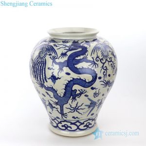 RZPI26    Chinese ancient ceramic with cloud and dragon design vase