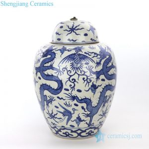 RZPI27-A     Jingdezhen ancient hand painted ceramic jar with lid
