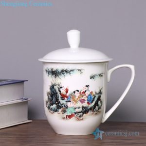 CBDI40-K  Happy childhood pattern big porcelain tea cup