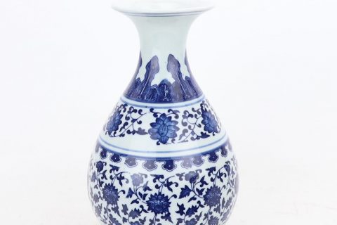 RZMX02      Delicate blue and white interlocking branches of lotus design ceramic vase