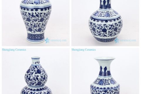 RZMX03-06    Narrow neck hand painted floral design porcelain vase