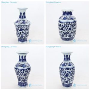 RZMX07-10    Valuable blue and white interlocking branches of lotus design ceramic vase