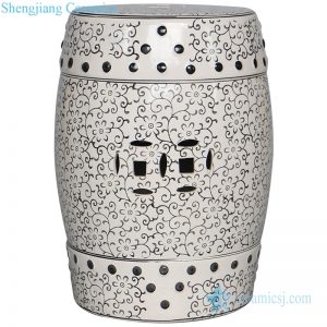 RZPZ27      Purely manual delicate interlocking branches design porcelain stool