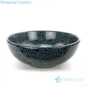 RZAP15   Shinny curled green lotus ceramic large bowl