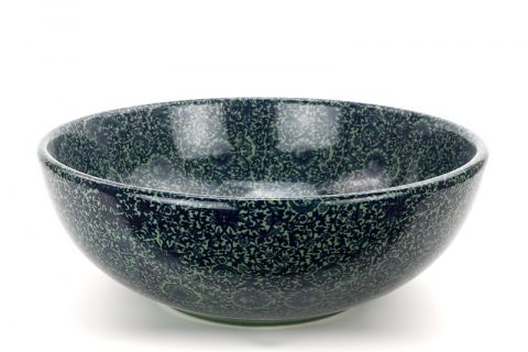 RZAP15   Shinny curled green lotus ceramic large bowl