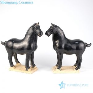 RZLN04  Home accessories black porcelain horse figurine