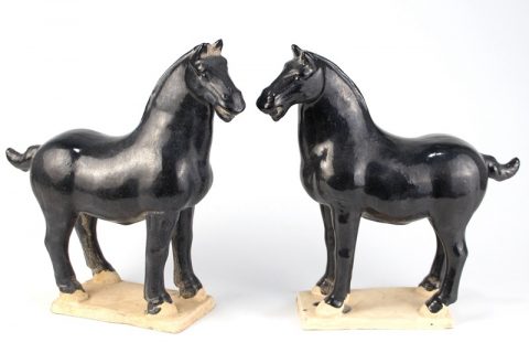 RZLN04  Home accessories black porcelain horse figurine