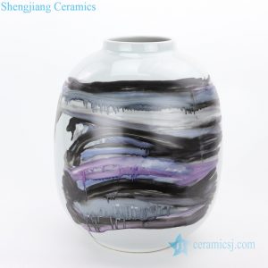 RZMS18-A  Gradual change purple to black art ceramic vase