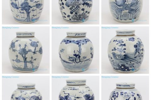 RZMV36-AI   Jingdezhen China artisan hand painted old porcelain jar in blue color