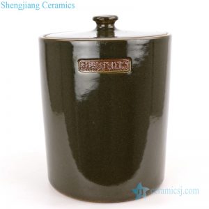RZQi01  Green tea dust glaze ceramic jar