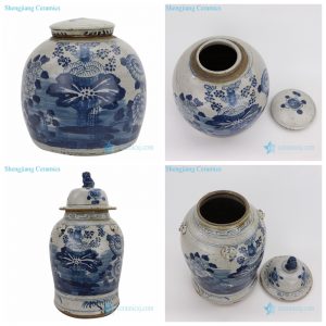 RZEY03-RZEY12 Chinese traditional antique finishing lotus painting porcelain jar