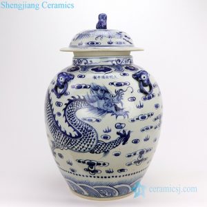 RZFH21 elegant Chinese traditional totem dragon ceramic ginger jar