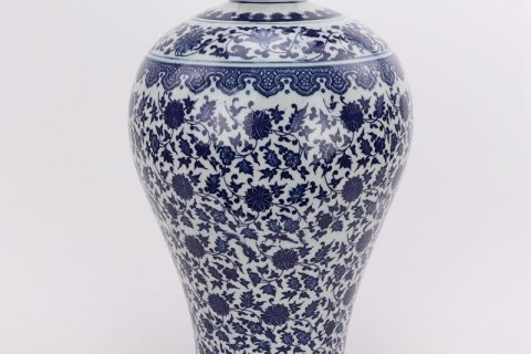 RZFU18-RZQH Qing Dynasty decor blue and white plum vase