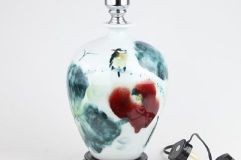 DS-RZQS01 Jingdezhen Hand - painted ceramic lamp with lotus flowers and birds under glaze