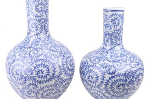 RYLU62-F-SMALL or BIG Jingdezhen Blue and white twined twig string flower rattan grain vase
