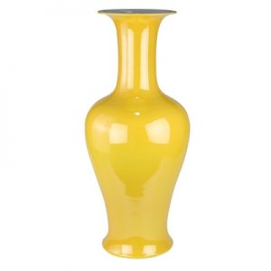 RYNQ256  Jingdezhen Antique turmeric glaze plain yellow porcelain vases vials